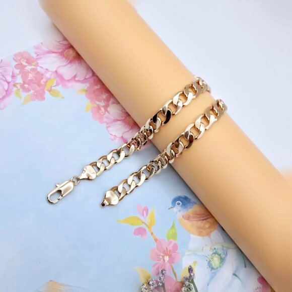 Rose Gold Cuban Link Chain Necklace for Men & Women, 23.6 Inch Length, XPNL0076 - Picture 9 of 12